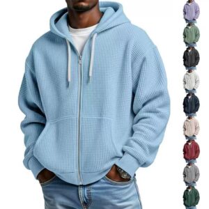 Hoodie — Textured Zip-Front Layer — main view